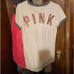 Pink Victoria Secret Women’s Bling Tee Vneck